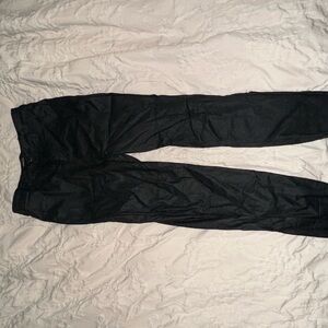 Leather  Women's High Rise Black Jeans
